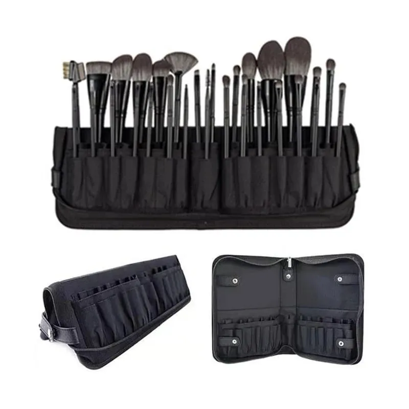 29 Holes Foldable Makeup Brush Bag Women Cosmetic Brushes Storage Bag Makeup Tools Organizer Waterproof Nylon Makeup Storage Bag — image 2