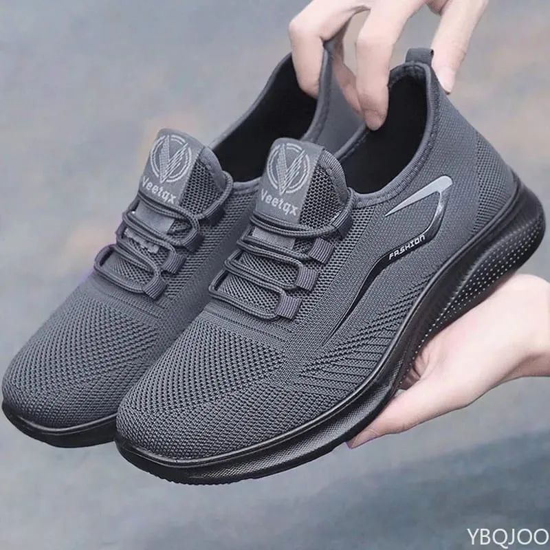 Men's Trendy Flat Bottom shoes Mesh Non Slip Lace Up Casual comfortable Shoes Lightweight Fashion Running Men sneakers — image 2