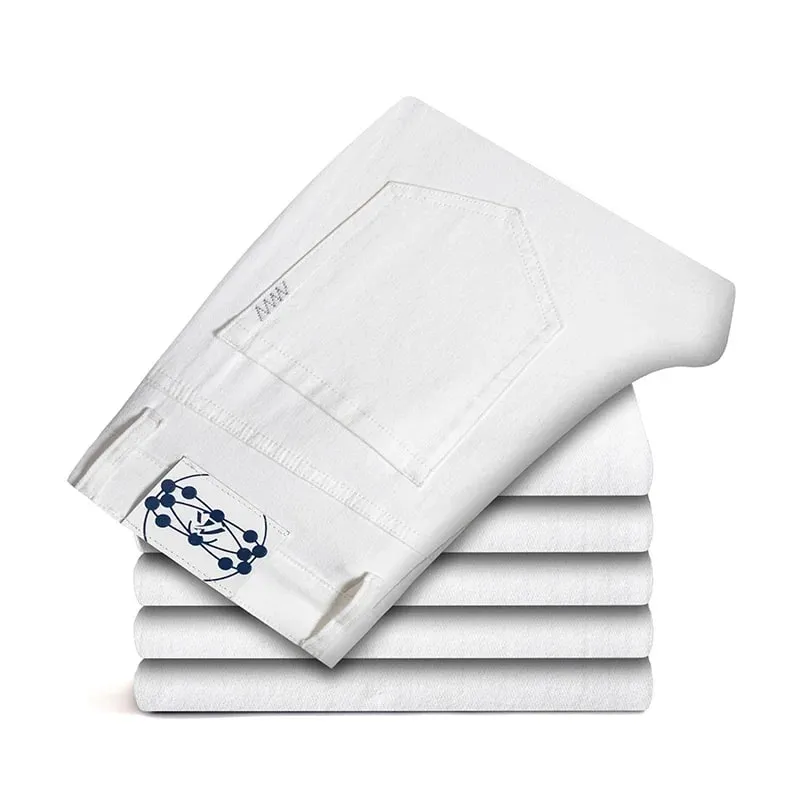 New Summer 98% Cotton Men's Business Casual Jeans Straight Soft Stretch Fabric Baggy Denim Pants Male Brand Trousers — image 11