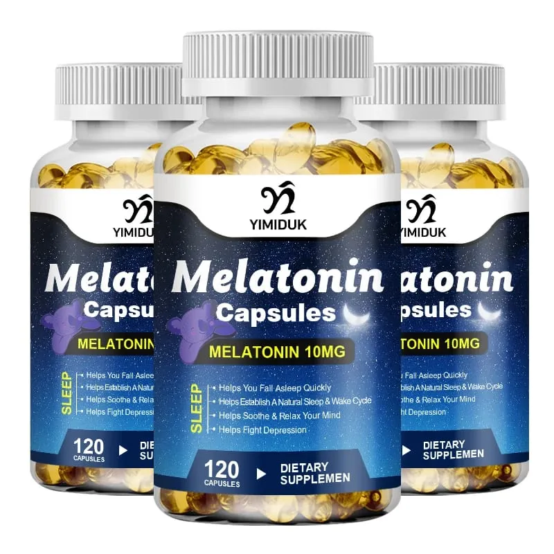 Melatonin 10mg Sleep Dietary Supplement No Habit Deep Sleep Contains Melatonin - Healthy Sleep - 120 Capsules