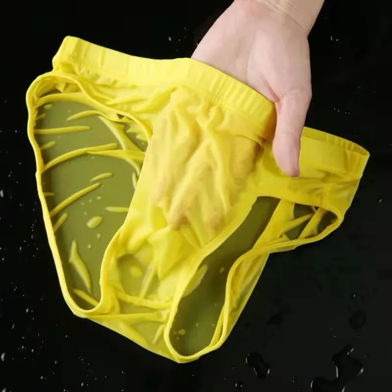 ผู้ชายเซ็กซี่ Sheer Ice Silk ชุดชั้นใน Quick-Dry U กระเป๋านูน Breathable ต่ำเอวกางเกงฤดูร้อน Cooling — image 11