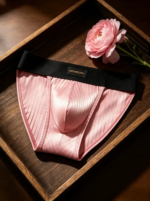 Herren-Unterwäsche, glänzend, gestreift, Dreieck-Slip, vorderer Ausbuchtungsbeutel, sexy Low-Rise, schmale Passform, tägliche Herren-Unterhose DP915 — image 12