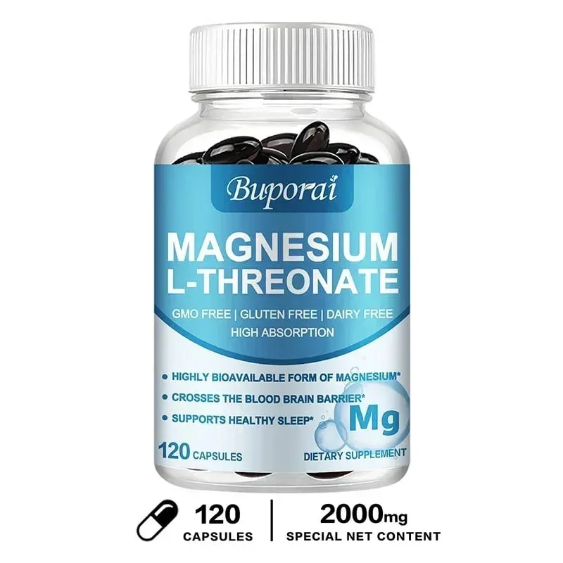 Magnesium L Threonate - Focus and Memory Enhancer Supports Nerve Function Muscle Strength Bone and Joint HealthSupplements