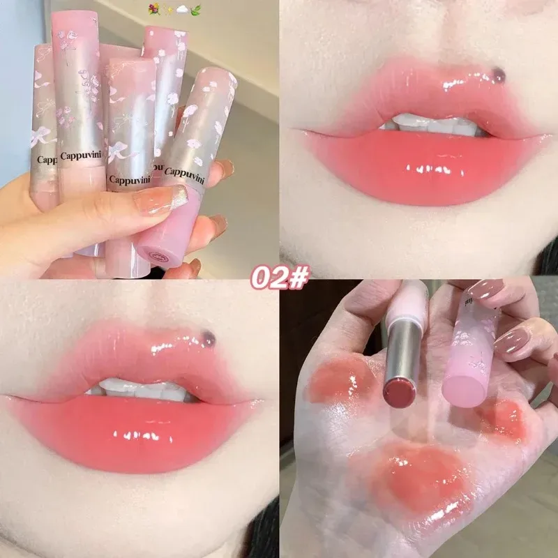 Mirror Glass Solid Lip Gloss Water Light Round Tube Lasting Moisturizing Lipstick Natural Nude Peach Tint Jelly Lip Glaze Makeup — image 9