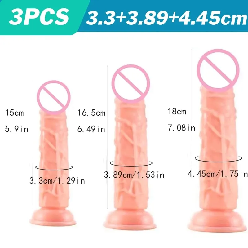 Realistic Flesh Colored Silicone Dildo with Suction Cup Soft Butt Plug Adult Sex Toy for Women And Men Realistic Soft Dildo — image 22