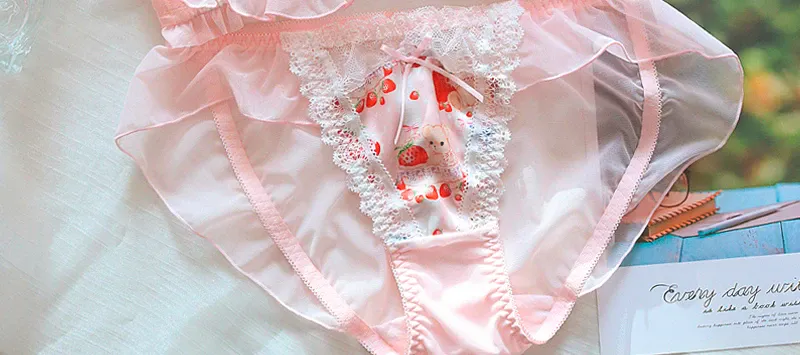 (Pure Want Wind) Princess Lolita Soft Cute Little Bear Underwear Cute Little Boob Push-up Bra Set Without Underwire — image 11