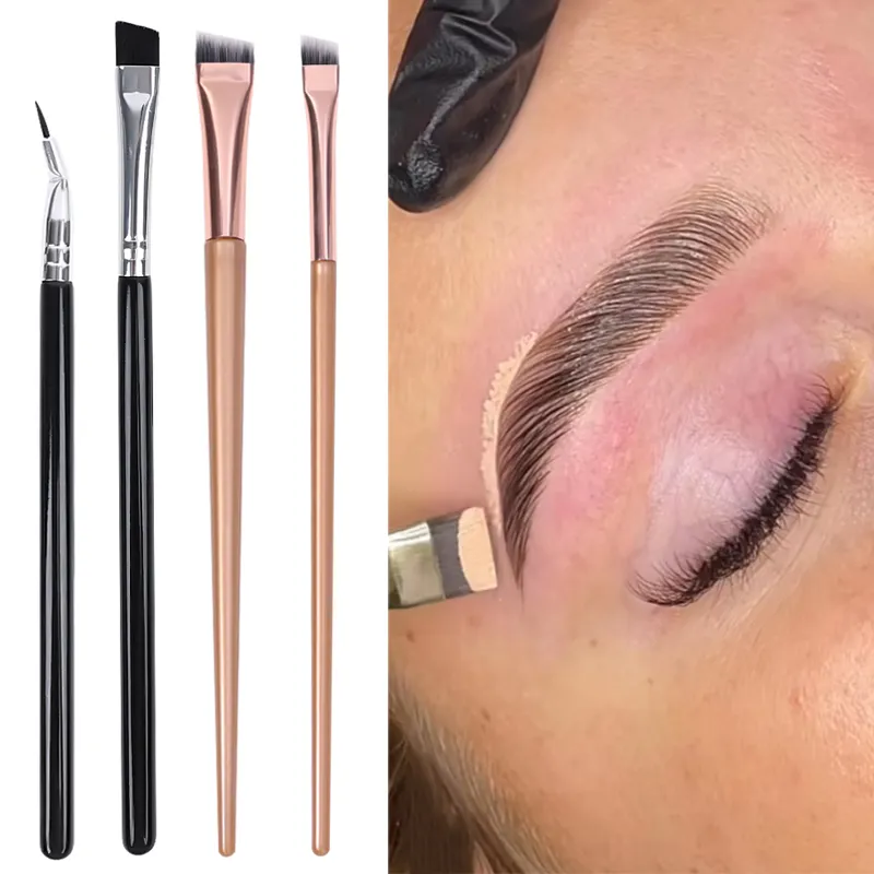 Profesjonalne pędzle do eyelinera w brwiach miękkie kątowe ostrze cienkie płaskie konturowanie brwi eyeliner pędzel do makijażu kobiety narzędzia do makijażu oczu — image 2