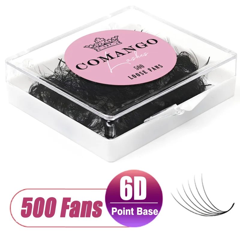 CoMango 500Fans Promade Fans Eyelashes Extension Bulk 3/6/7/10/12/14/16D Pointy Stem 0.05/0.07 C/D Curl Premade Volume Fans