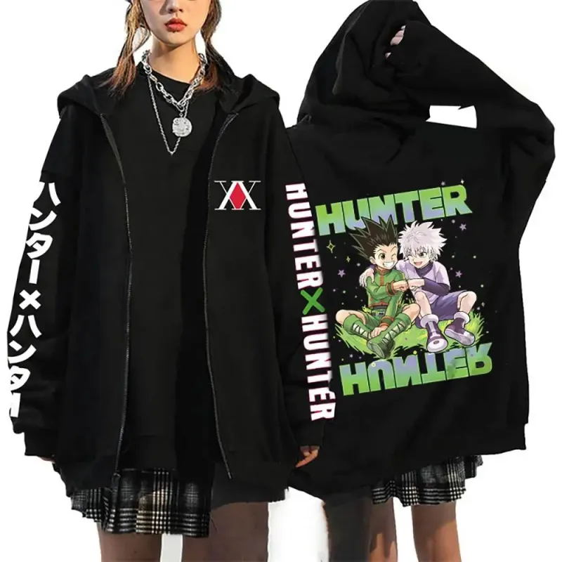 Unisex Anime Hunter X Hunter Killua Zoldyck Gon Print Hoodie Zip Hoodies Loose Casual Streetwear Men And Women Classic Simple — image 26
