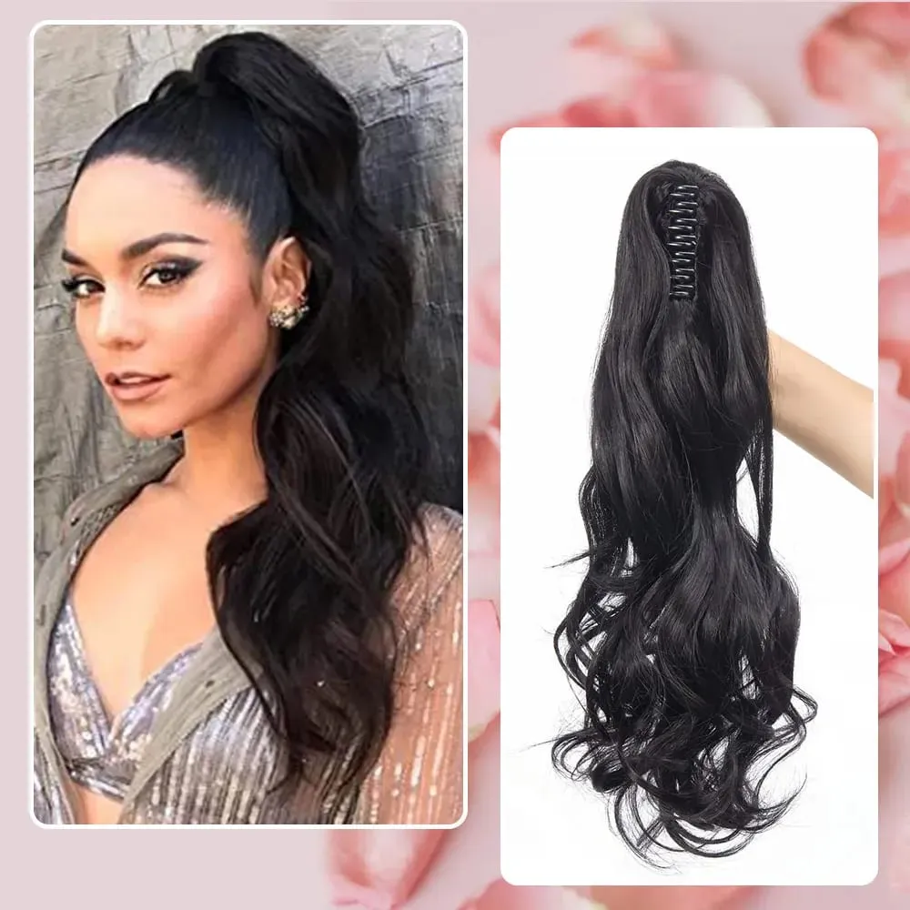 18" Ponytail Extension Synthetic Claw Clip in Hairpiece Curly Wavy Ponytail Hair Extensions Long Pony Tail Hairpiece for Women — image 12