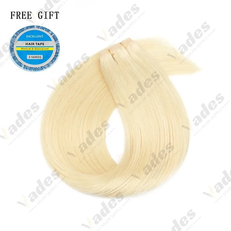 Injected Tape In Hair Extensions Invisible Long Tape PU Weft Human Hair Bundles Natural Hair Extensions 12-22 inch Thick Ends
