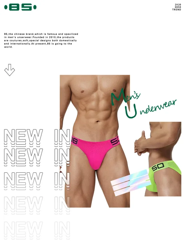 Calzoncillos transpirables de malla de mezcla de nailon para hombre, ropa interior Sexy de Color fluorescente con letras de empalme de cuerno en relieve, cinturilla elástica ancha — image 9