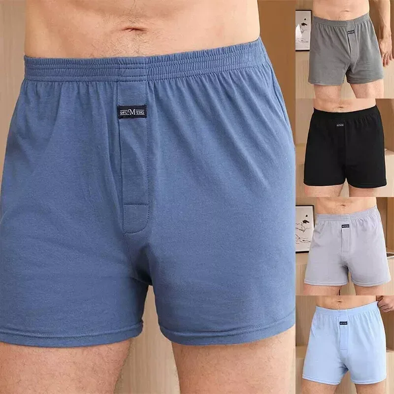 Boxer homme Pantie Lot sous-vêtement ample grand court coton grande taille sous-vêtements pour homme Boxer slip solide moyen homme Boxer — image 8