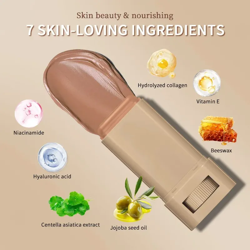 2pcs Foundation Tint Stick & Setting Powder Cosmetics Kit Coverage Even Skin Long Lasting Oil Control Matte Makeup Kit — image 7