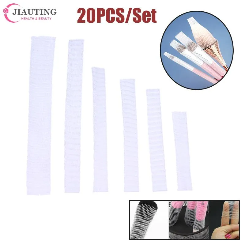 20Pcs Mesh Flexible Net Protectors Cover Sheath Beauty White Cosmetic Make Up Brushes Guards Convenient Brochas Maquillaje Tool — image 2