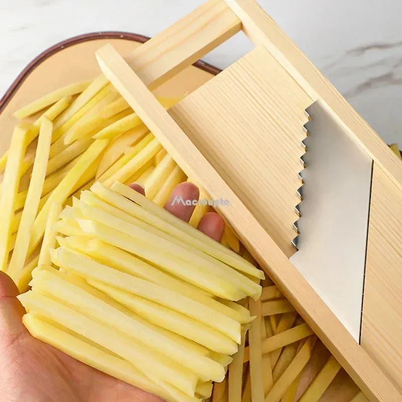 Groentensnijder Roestvrijstalen mes Handleiding Chopper Aardappel Komkommer Wortel Snijmachine Rasp Golfkarton Snijmachine Keuken Gadgets — image 4