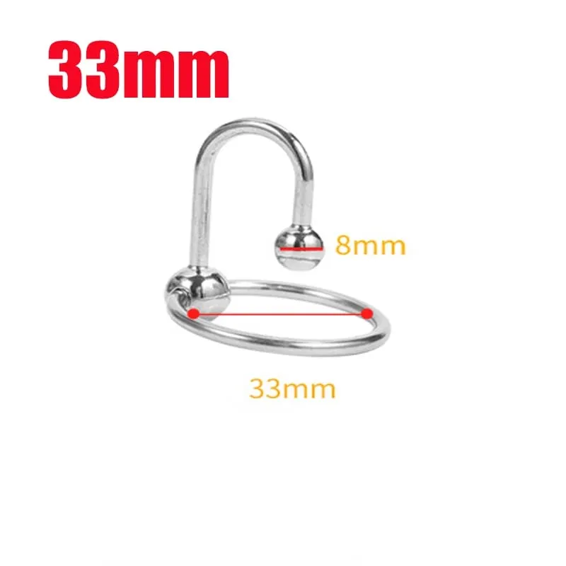 SM Urethral Dilator Cock Ring Stainless Steel Ejaculation Delay Penis Ring Metal Bead Delay Lock Fine Penis Plug Sex Toy for Men