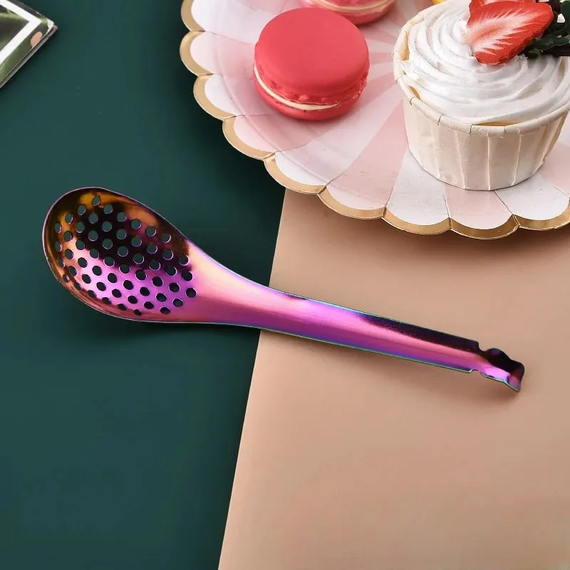 410 Stainless Steel Kitchen Spoon With Holes Cuisine Caviar Builder Roe Sauce Strainer Spoon Durable Kitchen Cooking Gadgets — image 13