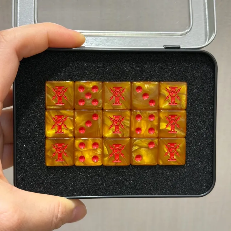 15PCS 16mm/0.63inch D6 Wargaming Dice Set para sa Tabletop Miniatures Game Pagsubaybay sa Damage ng Army Faction Themed Dice Token