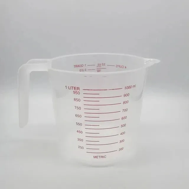 Kitchen Food Grade 0.25L 0.5L 1L Plastic Tip Mouth Pot Pour Spout Clear Measuring Cup Household Baking Scale Cup Kitchen Tool — image 12