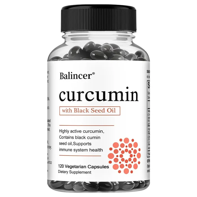 Turmeric Curcumin Capsules Supplement with Black Seed Oil Extract for Joint Digestive & Immune Support Brain Cognition — image 8