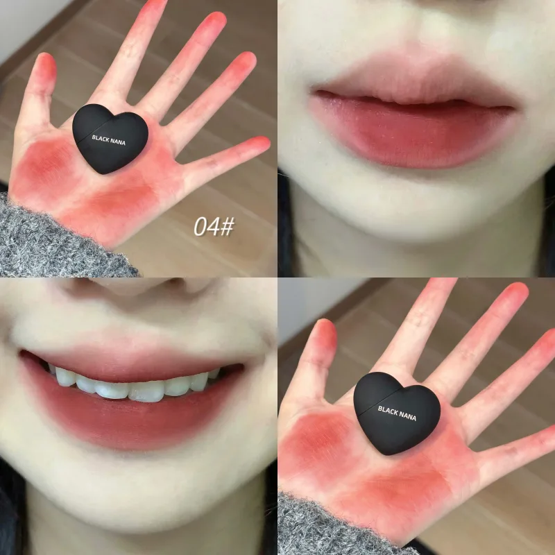 Mini Black Silver Heart Velvet Matte Lipstick Lip Mud Lip Gloss Nude Waterproof Lasting Lip Tint Cosmetic Makeup — image 8