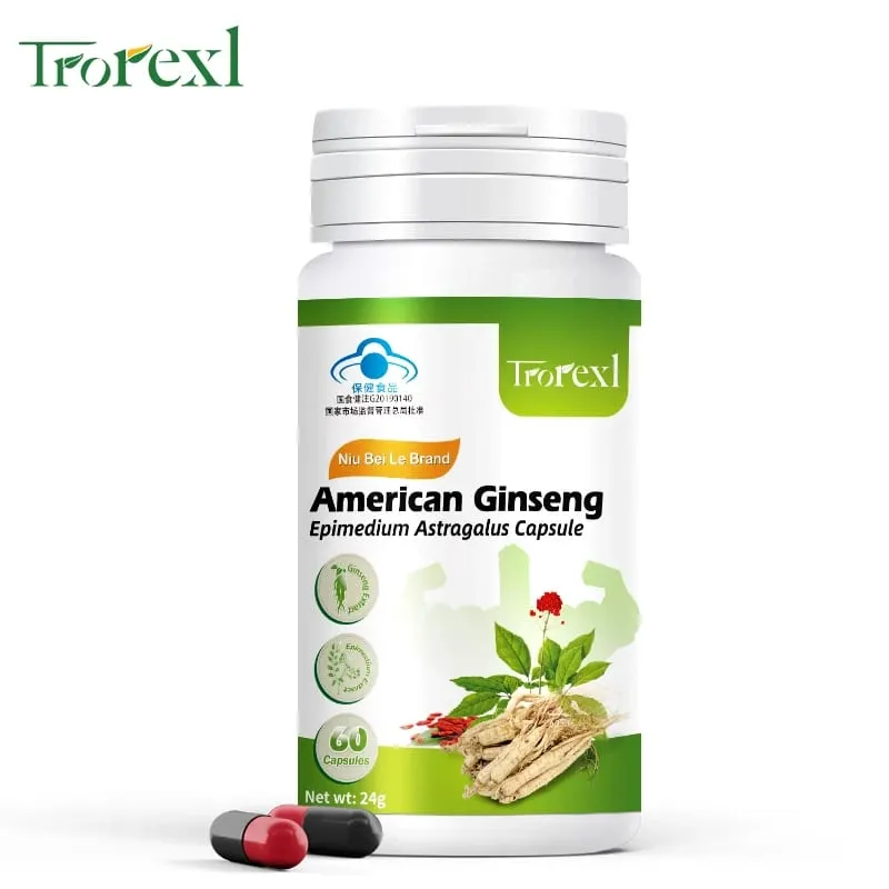 Natural Epimedium Ginseng Supplements for Male Enhancing Stamina Strength and Endurance Men Health Enlargent Capsules