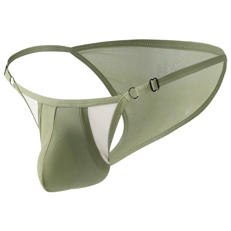 กางเกงในชายผ้าไหมน้ำแข็งพร้อมเปิดด้านหน้าและเอวปรับได้ - ชุดชั้นในระบายอากาศสุดเซ็กซี่ในฤดูร้อนเพื่อความพอดีสบาย — image 2