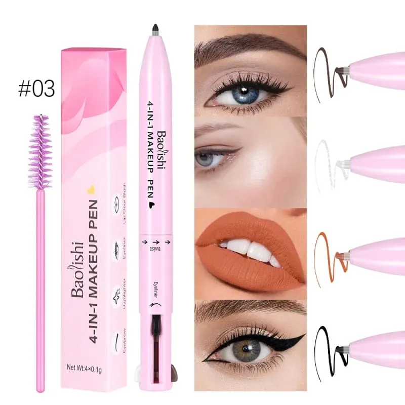 4 in 1 Multi-function Makeup Pen Compact Travel Eyeliner Lip Liner Eyebrow Pencil Highlighter Eyeshadow Pen makeup sets