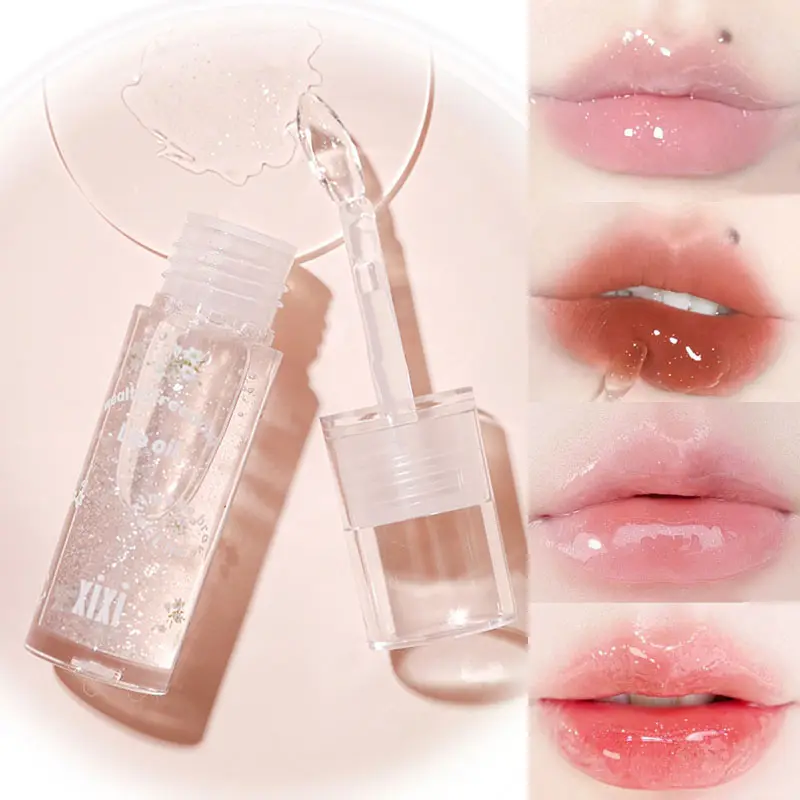 Clear Crystal Glitter Lip Gloss Temperature Discoloration Moisturizing Lip Gloss NonSticky Pearl Shiny Lip Glaze Korean Make Up — image 2