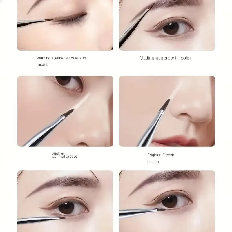 7-Piece Precision Eye Makeup Brush Set Ultra-Thin Eyeliner Eyebrow and Lower Lash Detail Brushes for Flawless Daily Eye Make — image 3