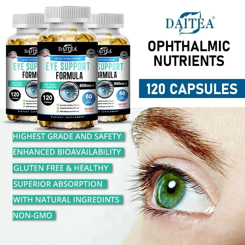Eye Support Supplements - Vision Myopia Vitamins and Minerals for Eye Care Improve Eye Edema Relieve Fatigue Healthy Macula — image 2