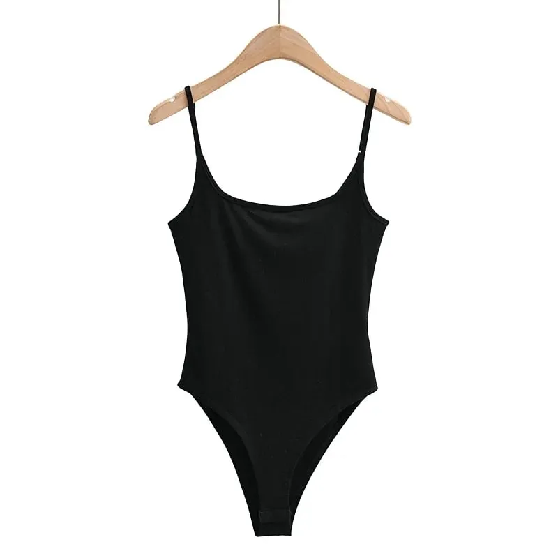 Summer New Arrivals in Store Pure Color Thin Stretch Knitted Sling One-Piece Sexy Beach Style