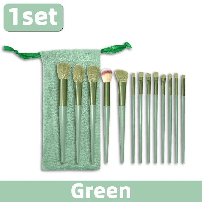 Ensemble de pinceaux de maquillage en Fiber synthétique souple, 13 pièces/ensemble, pinceaux cosmétiques pour le visage, les yeux, fond de teint, Blush, fard à paupières, avec pochette de rangement