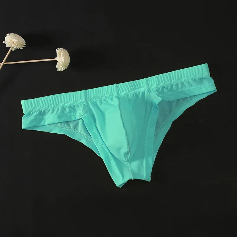 Men's Sexy Transparent Low-Waist Briefs Breathable Bulge Pouch Underpants Brief Underwear Man Panties 1pc