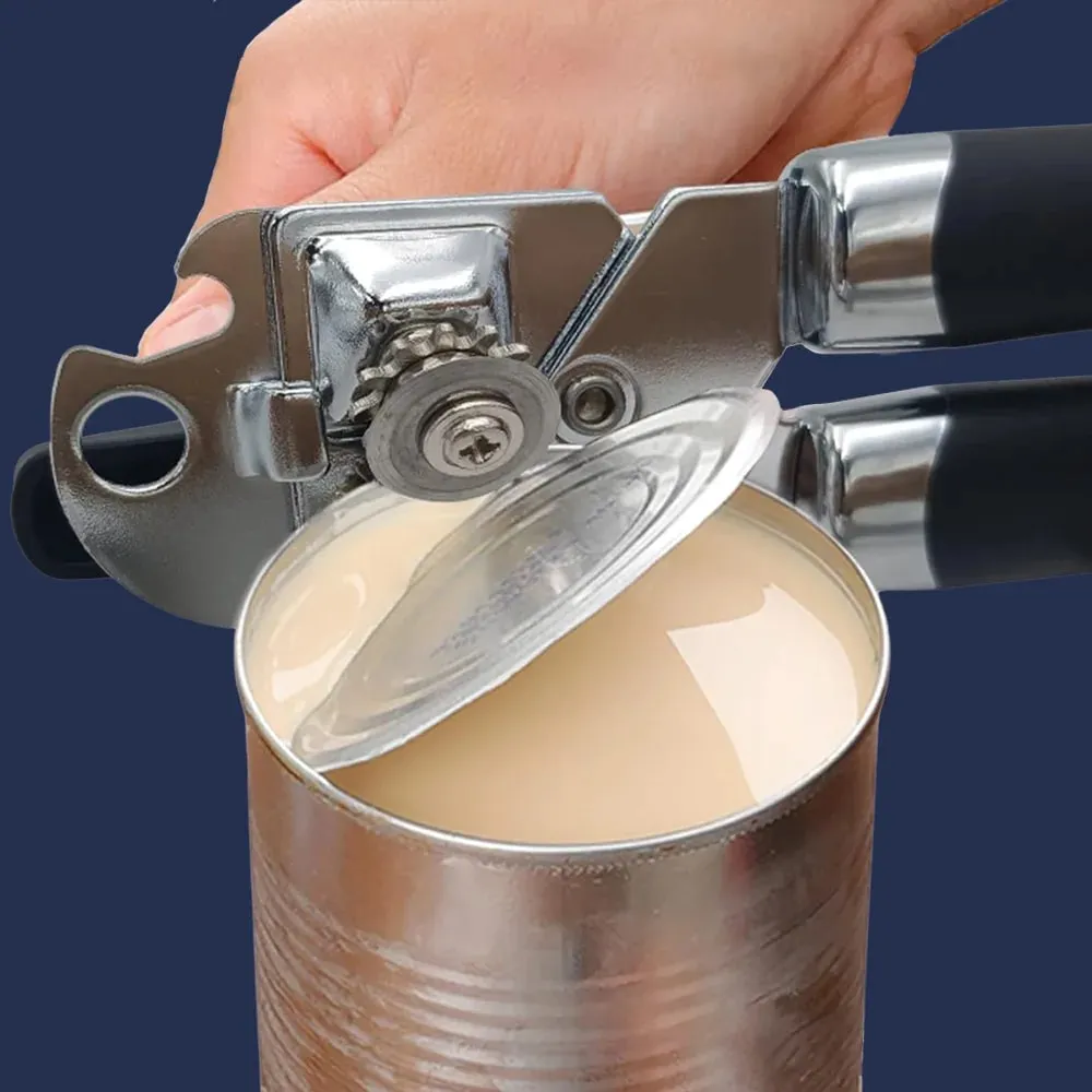 Stainless Steel Can Opener Multifunctional Manual Strong Grip Opener Side Cut Tins Bottle Opener Kitchen Gadgets — image 7