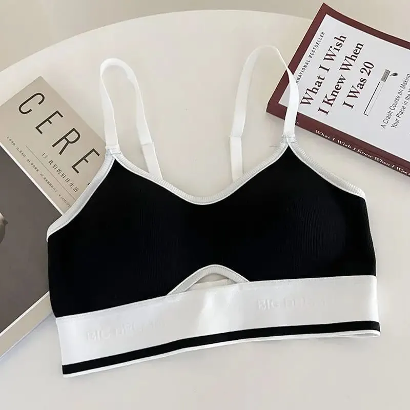 Seamless Sports Bralette Teens Wireless Anti-Sagging Thin Cup Small Chest Support Racerback Lightweight Bra Set lingerie