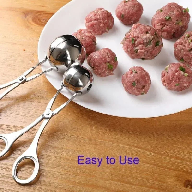 Meat Ball Maker Tool Stainless Steel Clip Round Rice Ball Shaper Spoon Meatball Making Mold Non Stick Stuffed Kitchen Gadget — image 8