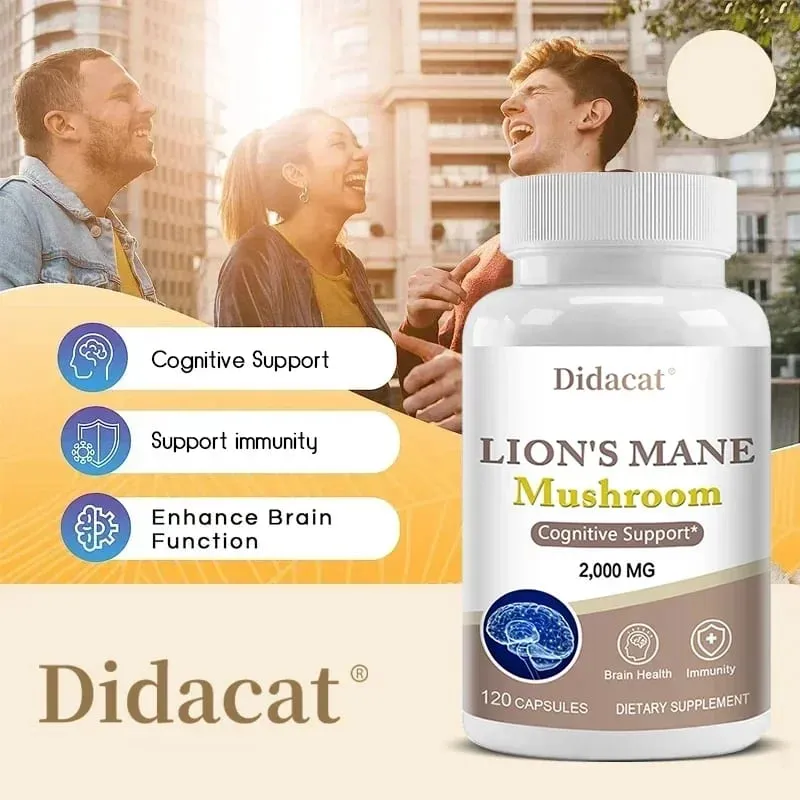 Lions Mane Brain & Focus Supplement - Mushroom Powder Extract Capsules - Non-GMO & Gluten Free to Improve Cognitive Health — image 3