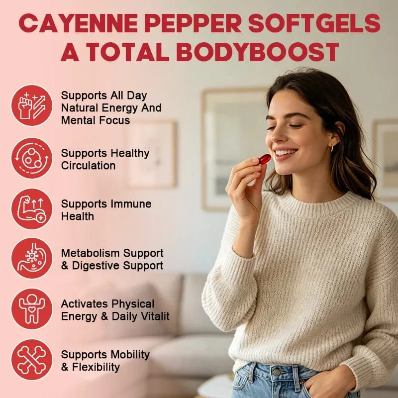 Cápsulas de pimienta de Cayena: apoya la salud cardiovascular, mejora la digestión y la circulación sanguínea, vitaminas D3 K2, suplemento herbario — image 4