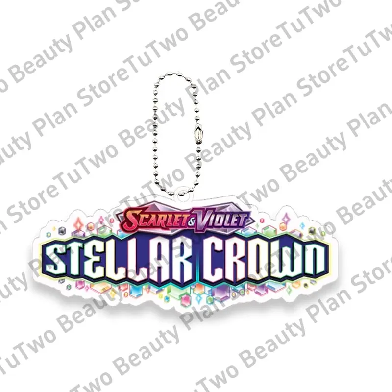 Pocket Monster Ptcg Logo Creative Acrylic Keychain Toys Scarlet and Violet Logo Diy Series Game Collection Card Pendant Kid Gift — image 12