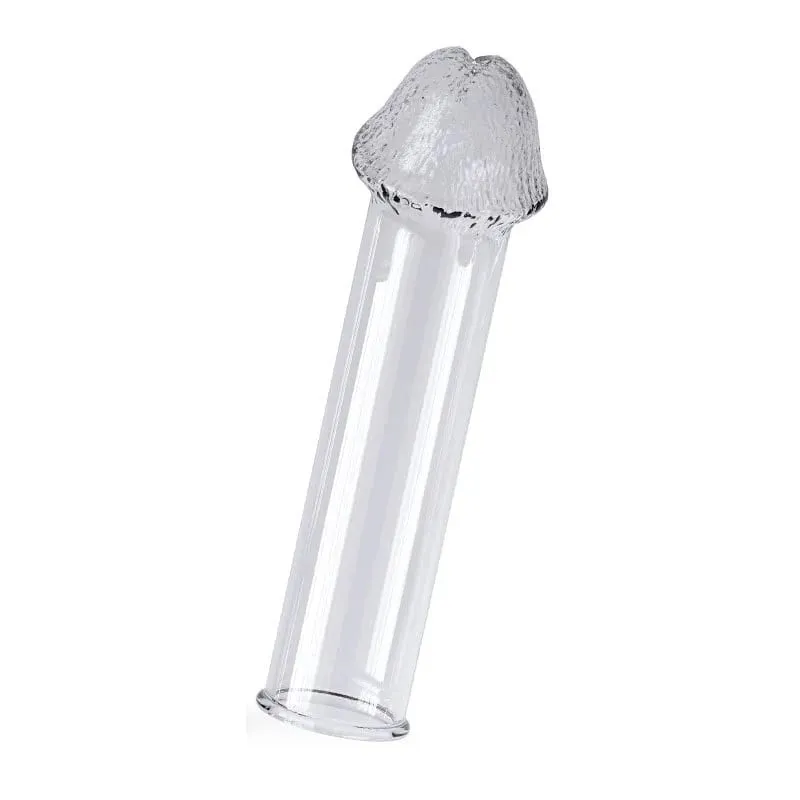 Crystal Penis Sleeve 14cm Lock Sperm Penis Enlargement Sleeve Reduce Sensitivity Condom Delay Ejaculation Sex Toys for Men