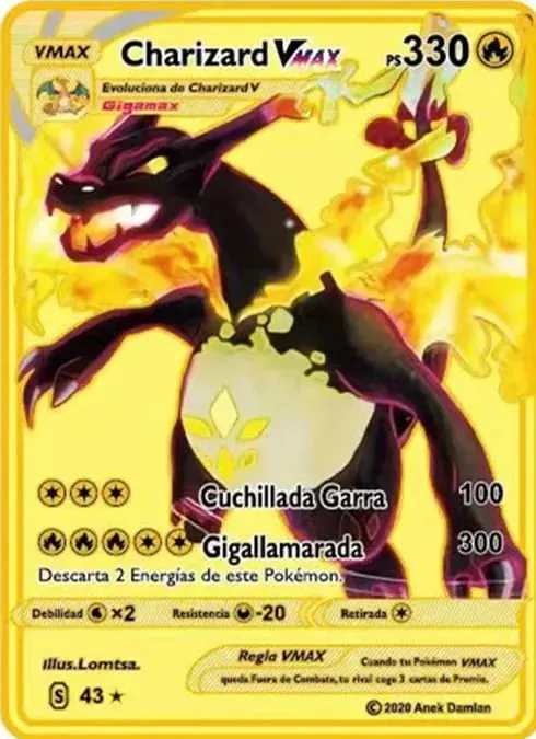 English Version Pokemon Metal Card Anime Figure Pikachu Charizard Mewtwo Battle Trading Game Collection Cards Model Toy Gifts — image 11