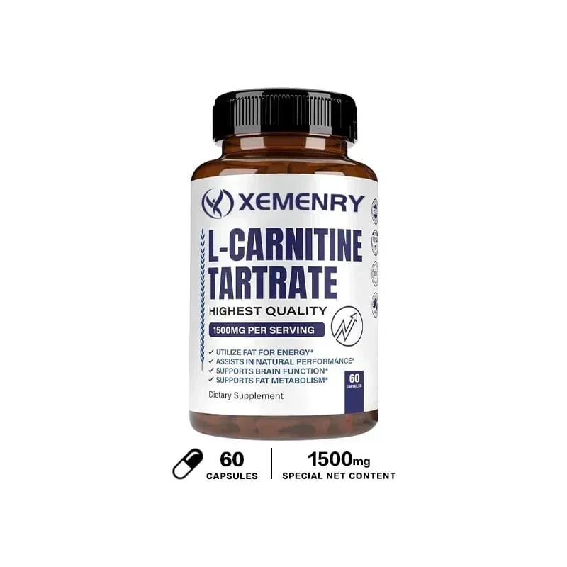 L-카르니틴 타르트레이트 프리미엄 캡슐 1500 mg - 자연 에너지 생산으로 신진대사를 지원합니다