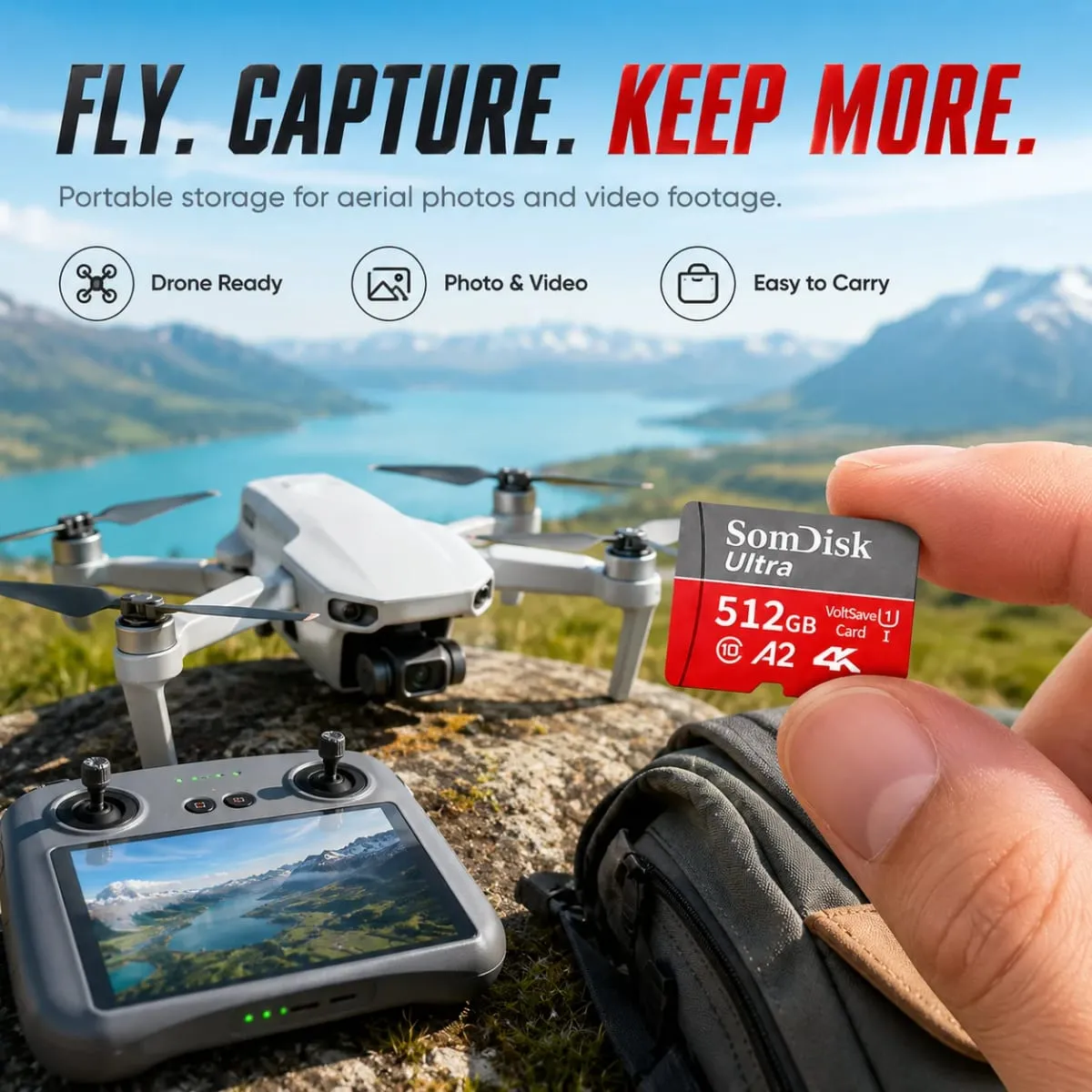 128 GB Micro-SD/TF-Karte, Karte mit großer Kapazität, Klasse 10, bis zu 100 MB/s, wasserdichte Speicherkarte für Kameras/Fahrrekorder — image 3