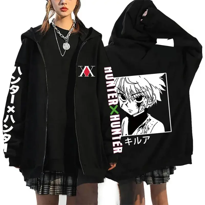 Unisex Anime Hunter X Hunter Killua Zoldyck Gon Print Hoodie Zip Hoodies Loose Casual Streetwear Men And Women Classic Simple — image 34