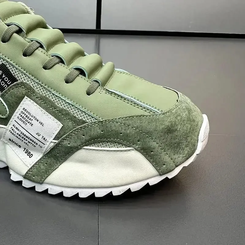 Four Seasons Moccasins Trend Designed Personality Lace-up Leather Sneakers Comfortable Breathable Shoes for Men Casual Sports — image 6