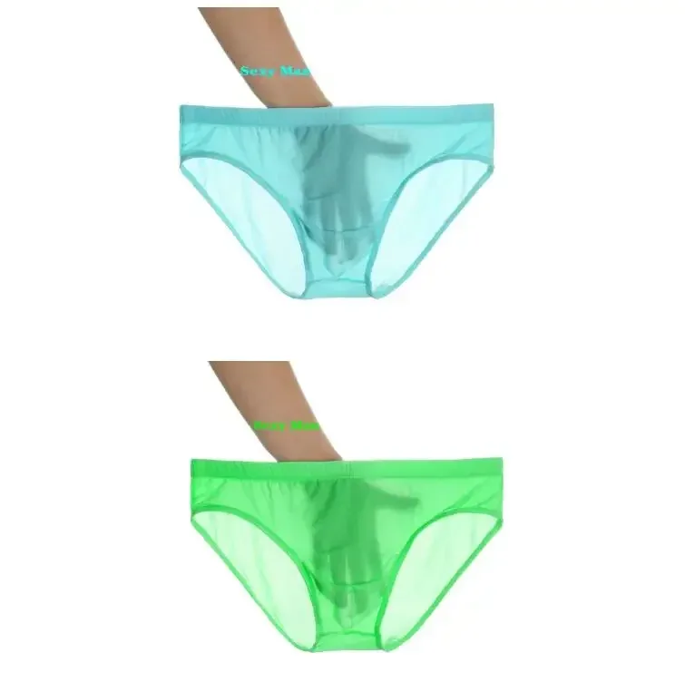 2 ADET Ultra Ince Buz Ipek Külot Erkekler Artı Boyutu M-4XL Düz Renk Gençlik Saydam Düşük Bel Nefes Seksi Erkek Külot — image 15