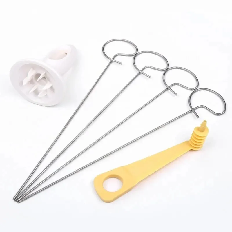 1Set Stainless Steel Twisted Potato Spiral Slice Plastic Rotate Potato Slicer Cutter Creative Vegetable Tool Kitchen Gadgets