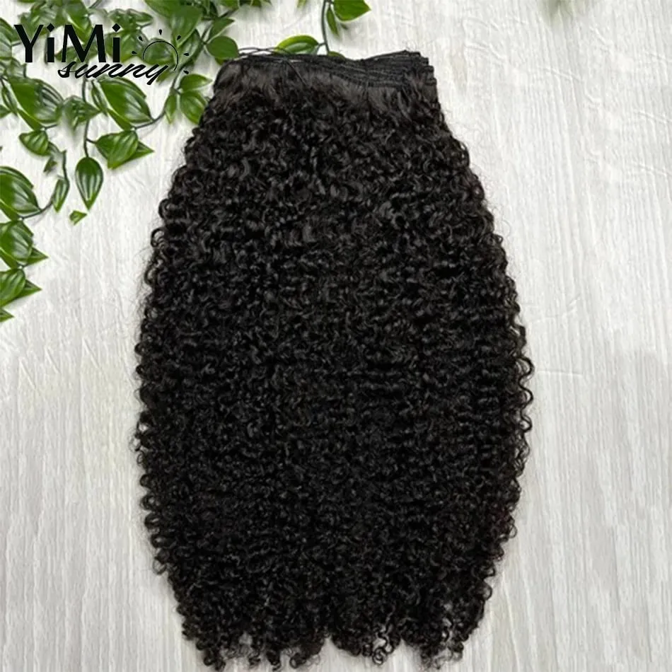 4B 4C Afro Kinky Curly Clip In Hair Extensions Mongolian Kinky Human Hair Clip Ins Extension 120G Full Head Add Volume and Long — image 3
